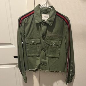 Pistola Olive Jacket with Red and Black Accents